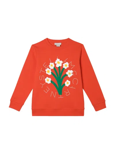 Stella Mccartney Jersey With "sunflower" Logo In Orange