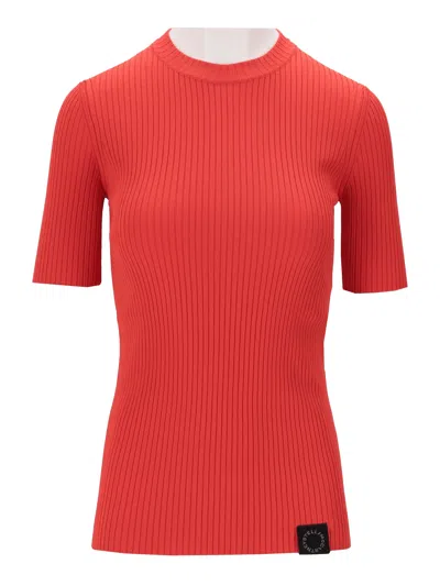 Stella Mccartney Stella Mc Cartney Light Stretch Ribbed T Shirt In Red