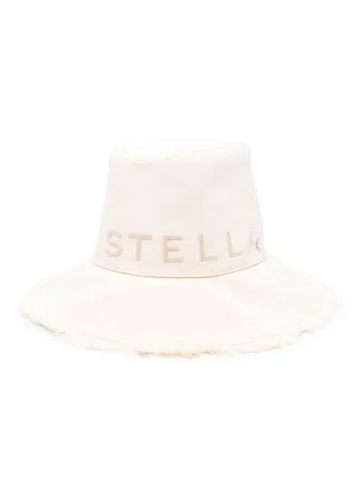 Stella Mccartney Stella Mc Cartney Logo Canvas Fedora Hat In White