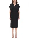 Stella Mccartney Stella Mc Cartney Midi Dress With Wing Sleeves In Black