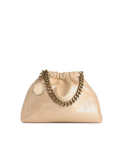Stella Mccartney Stella Mc Cartney Mini 'falabella Coulisse' Bag In Gold 'shaggy Deer' In Orange