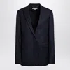 Stella Mccartney Navy Blue Single-breasted Jacket In Wool