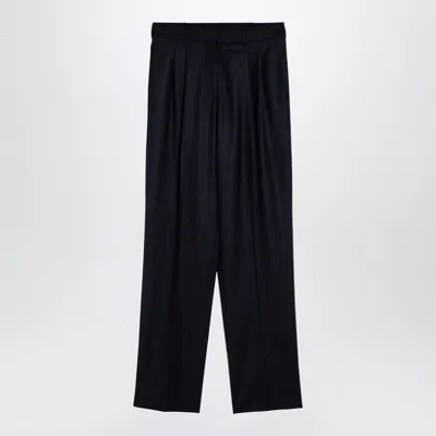 STELLA MCCARTNEY STELLA MC CARTNEY NAVY WOOL PLEATED TROUSERS