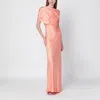 Stella Mccartney Stella Mc Cartney Pink Shiny Satin Maxi Dress