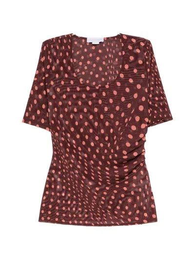 Stella Mccartney Stella Mc Cartney Polka Dot Top In Burgundy