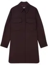 Stella Mccartney Dark Brown Press-stud Fastening Overshirt In Burgundy