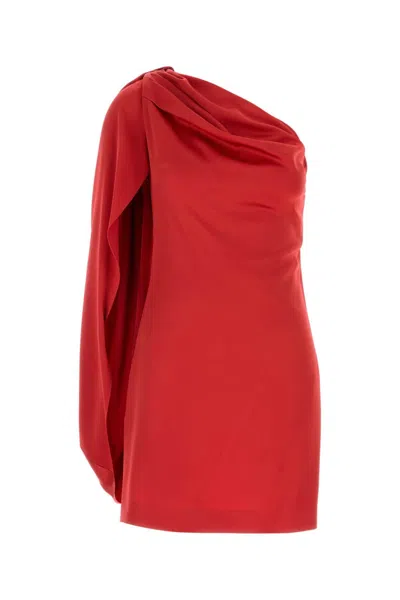 Stella Mccartney Stella Mc Cartney Red Satin One Shoulder Mini Dress