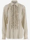 STELLA MCCARTNEY STELLA MC CARTNEY SILK BLEND SHIRT WITH RUFFLES