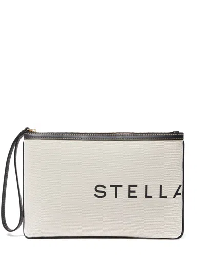 Stella Mccartney Stella Mc Cartney Smc Canvas Pouch In Neutral