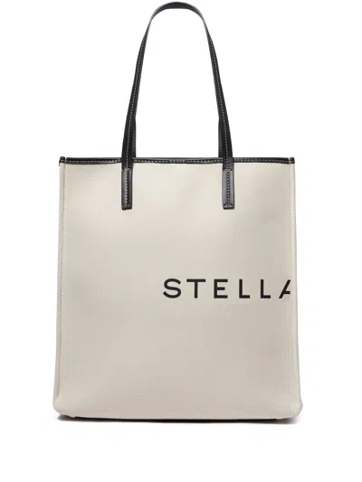 Stella Mccartney Stella Mc Cartney Smc Canvas Large Tote Bag In Neutral