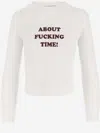 STELLA MCCARTNEY STELLA MC CARTNEY STRETCH COTTON LONG SLEEVE T SHIRT WITH SLOGAN PRINT