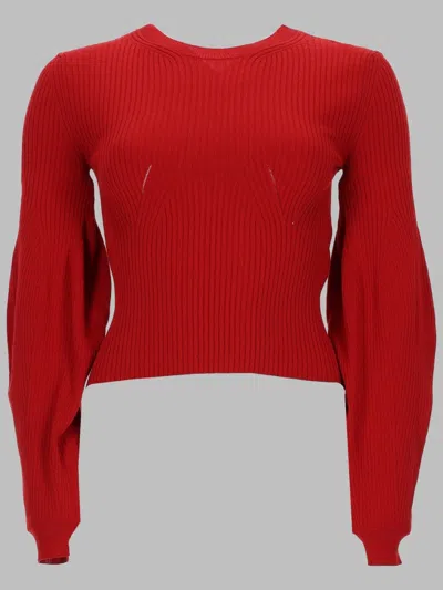 Stella Mccartney Multicolor Knitted Crew Neck Sweater In White