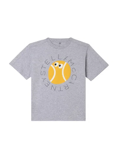 Stella Mccartney T-shirt With "tennis" Logo In Gray