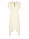 Stella Mccartney Womens Buttermilk V-neck Short-sleeve Satin Midi Dress In White