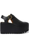 Stella Mccartney Elyse Closed-toe T-bar Platform Sandal In Black