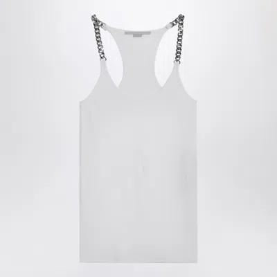 Stella Mccartney White Tank Top With Chain Straps
