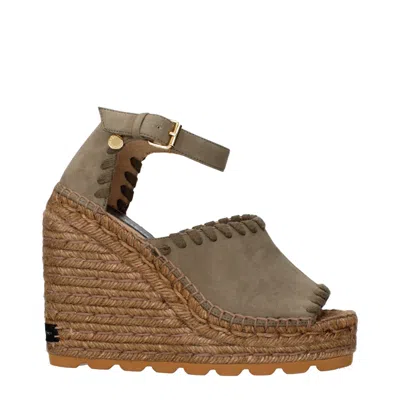 Stella Mccartney Stella Mc Cartney Women's Green Eco Suede Sneakers In Gray