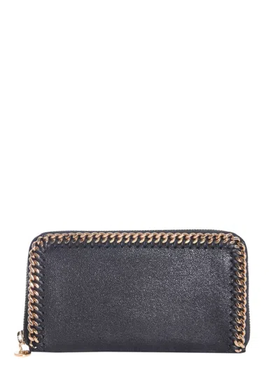 Stella Mccartney Stella Mc Cartney Zip Around Falabella Wallet In Black