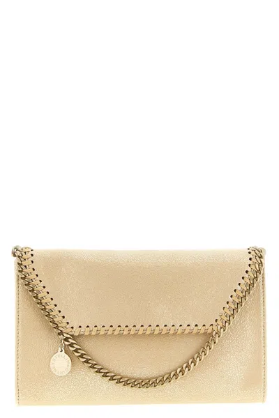 Stella Mccartney Stella Mc Cartney Falabella Wallet W/chain Bag Eco Shiny Dotted Chamois W/tonal Chain In Neutral