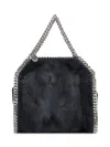 Stella Mccartney Falabella Bag In Shearling In Black