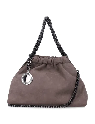 Stella Mccartney Falabella Mini Drawstring Bag In Gray