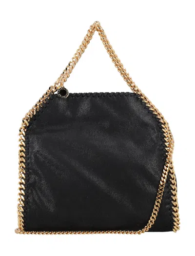 Stella Mccartney Falabella Mini Tote With Gold Chain In Black