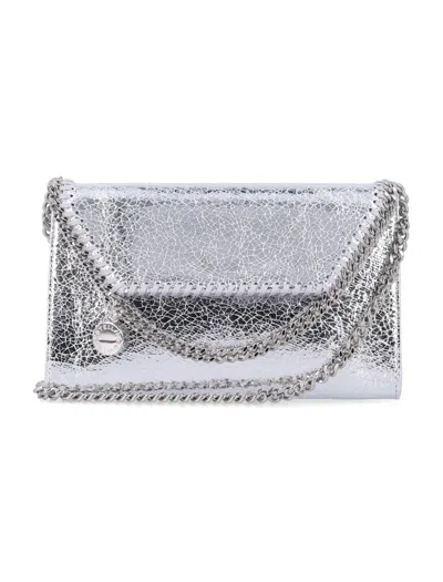 Stella Mccartney Falabella Wallet On Chain Silver In Gray