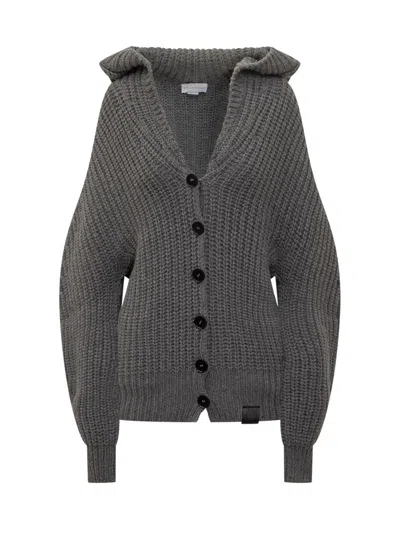 Stella Mccartney Grey Hooded Cardigan In Gray