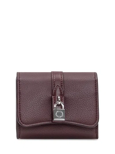 Stella Mccartney Lock Wallet In Bordeaux In Red