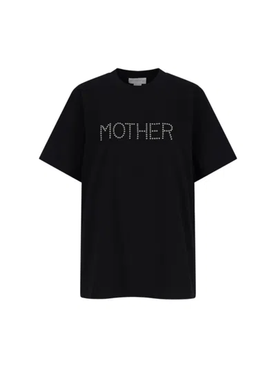STELLA MCCARTNEY STELLA MCCARTNEY "STELLA MCCARTNEY" LOGO STUDS T-SHIRT – BLACK