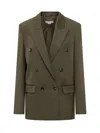 Stella Mccartney Shiny Tailoring Iconic Jacket In Green