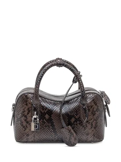 Stella Mccartney Ryder Small Bag In Python Effect In Brown