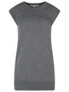 Stella Mccartney Belted Cashmere Sleeveless Sweater In Grey