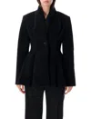 Stella Mccartney Fleece-texture Flared Jacket In Black