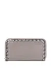 Stella Mccartney Falabella Chain Detail Zip-around Wallet In Gray