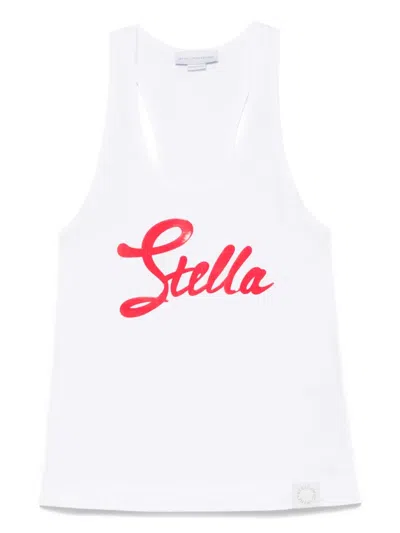 Stella Mccartney Printed Tank Top In White Stretch