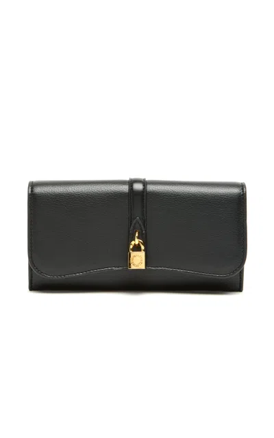 Stella Mccartney Stella Ryder Embossed Grainy Eco Alter Mat Wallet In Black