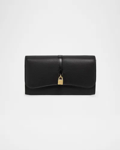 Stella Mccartney Stella Ryder Embossed Grainy Eco Vegan Leather Wallet With Strap