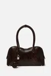 Stella Mccartney Stella Ryder Medium Snake-effect Faux Leather Shoulder Bag In Brown