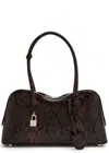 Stella Mccartney Stella Ryder Medium Snake-effect Faux Leather Shoulder Bag In Brown