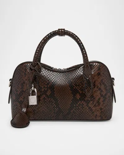Stella Mccartney Stella Ryder Small Bag In Micely Snake Eco Vegan Leather In Brown