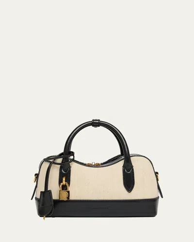 Stella Mccartney Stella Ryder Small Top Handle Cotton Canvas & Eco Alter Mat Shoulder Bag