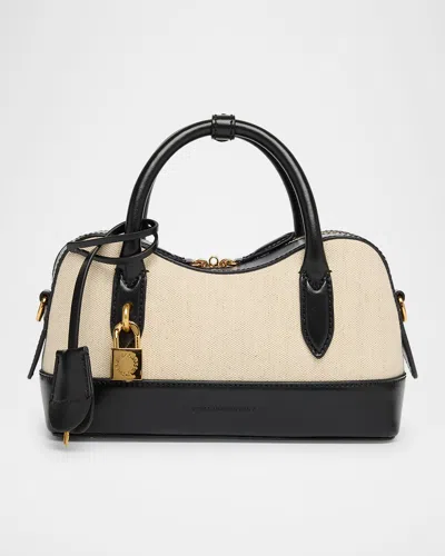 Stella Mccartney Stella Ryder Small Top Handle Cotton Canvas & Eco Alter Mat Shoulder Bag