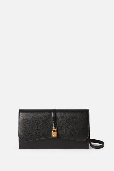Stella Mccartney Stella Ryder Wallet With Strap Embossed Grainy Eco Alter Mat - Murraya + Vegea In Black