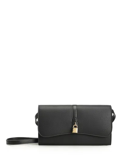 Stella Mccartney Stella Ryder Wallet With Strap Embossed Grainy Eco Alter Mat - Murraya + Vegea In Black