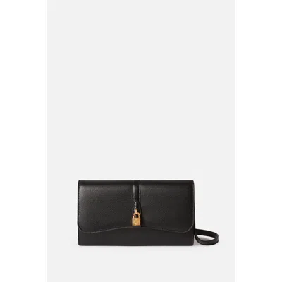 Stella Mccartney Stella Ryder Wallet With Strap Embossed Grainy Eco Alter Mat - Murraya + Vegea In Black