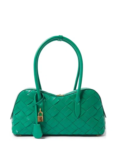 Stella Mccartney Stella Ryder Woven Shoulder Bag In Green