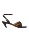Stella Mccartney Stella Spur Kitten High Heel Sandals In Brown