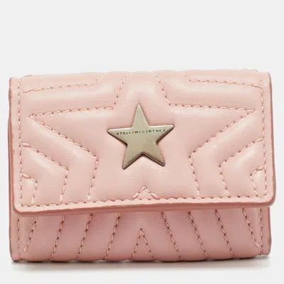 Pre-owned Stella Mccartney Stella Star Key Holder Pink Faux Leather