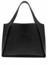 Stella Mccartney Logo Grainy Alter Mat Tote Bag In Black